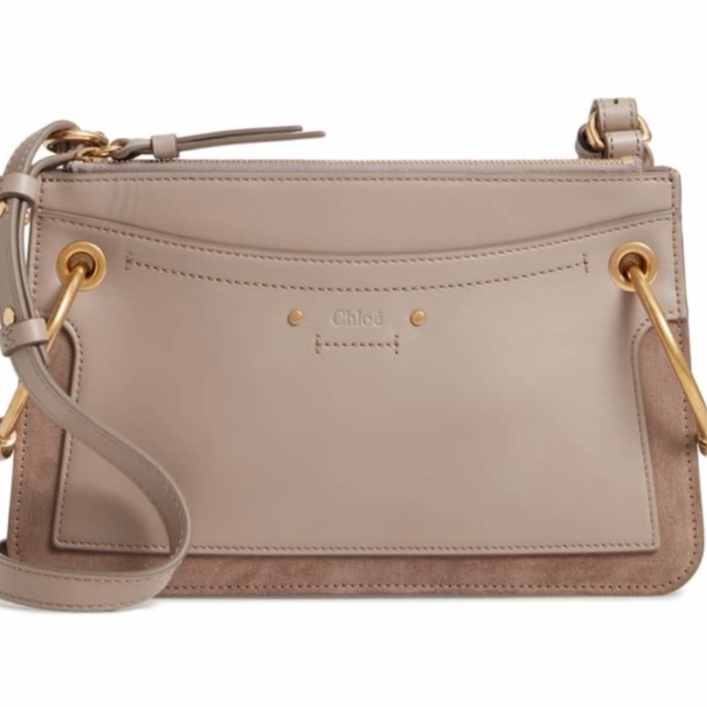 Chloe Rory Bag in Grey Leather and Suede